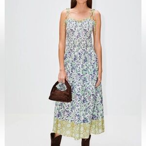 Alix of Bohemia Blue green floral Luna Jardin dress S